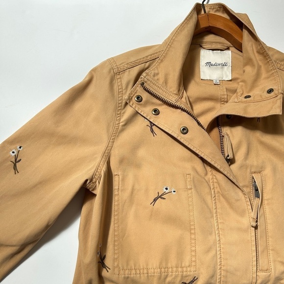 Madewell Embroidered Pessage Jacket Floral Military Style, Size Medium - Picture 14 of 16